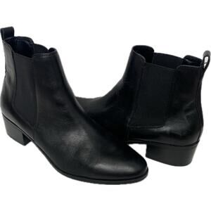 EUC STEVE MADDEN Dover Leather Chelsea Ankle Boot SZ 11 Black Classic Minimalist